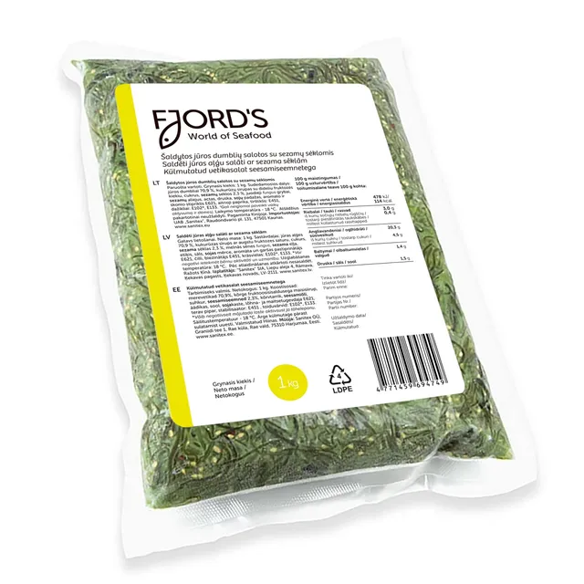 Šaldytos jūros dumblių salotos Fjords Wakame, su sezamų sėklomis, 1 kg