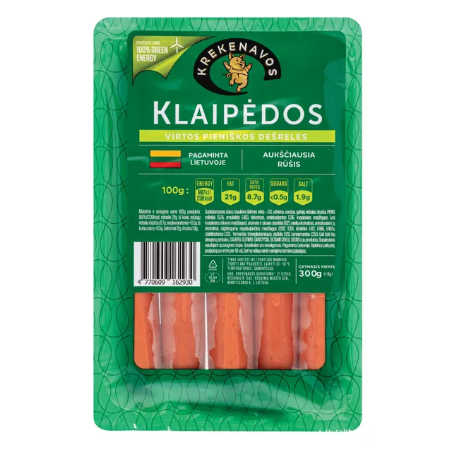Virtos pieniškos dešrelės KLAIPĖDOS, 300 g