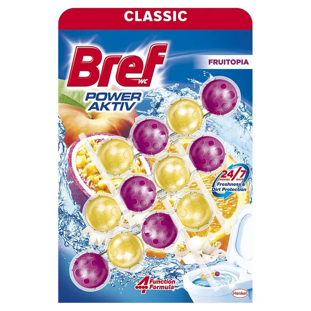 Tualeto valiklis- gaiviklis BREF POWER AKTIV FRUITOPIA, 3 x 50 g