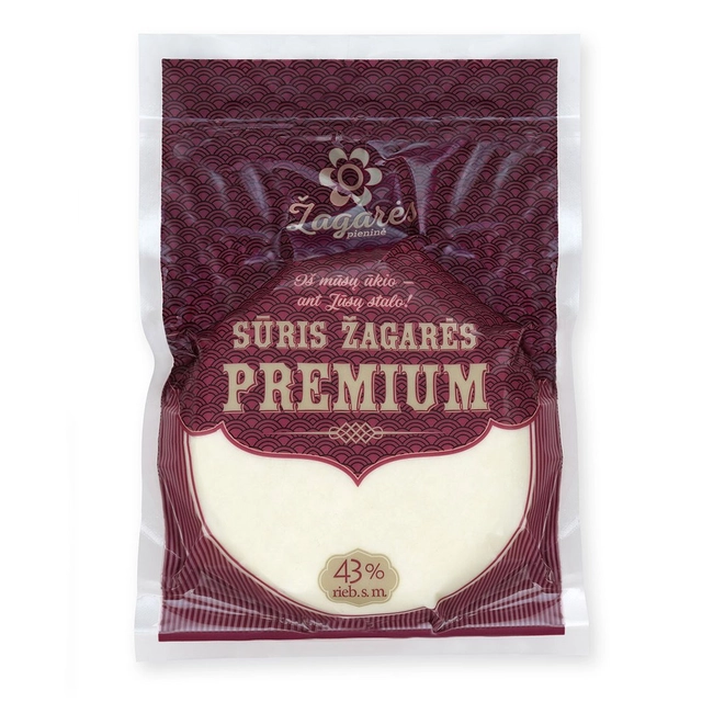 Varškės sūris ŽAGARĖS PREMIUM, 43% rieb.