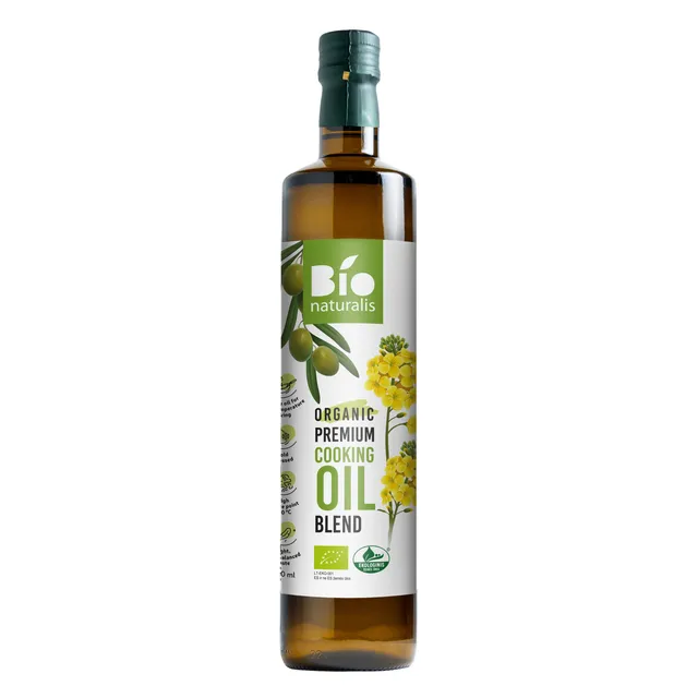 Ekologiškas rafinuotas rapsų ir ypač grynas alyvuogių aliejus kepimui BIONATURALIS, 750 ml