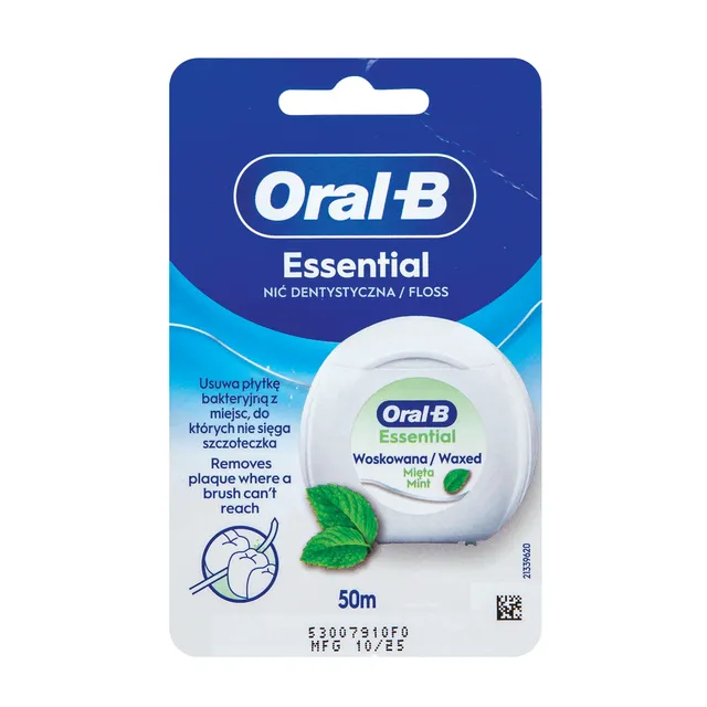 Dantų siūlas ORAL-B ESSENTIAL WAXED MINT, 50 m
