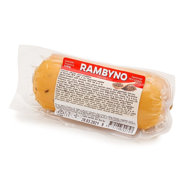 Копченый плавленый сырный продукт с тмином RAMBYNO, 250 г
