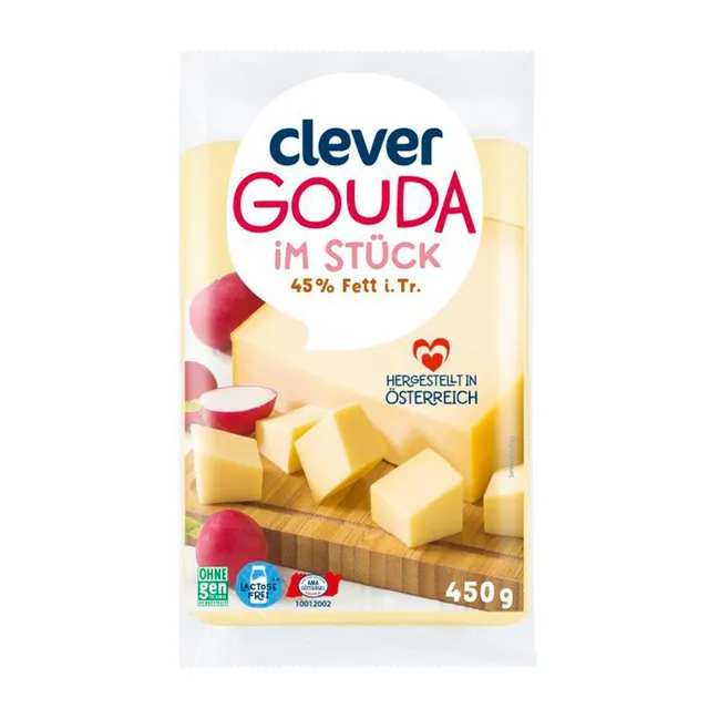 Gouda sūris CLEVER, 45% rieb., 450 g