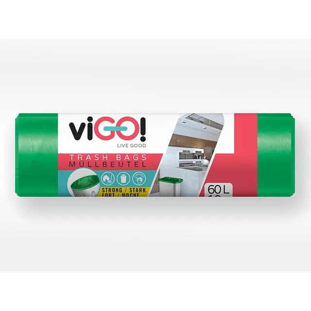 Rūšiavimo maišeliai VIGO!, 60 l, 10 vnt, žali