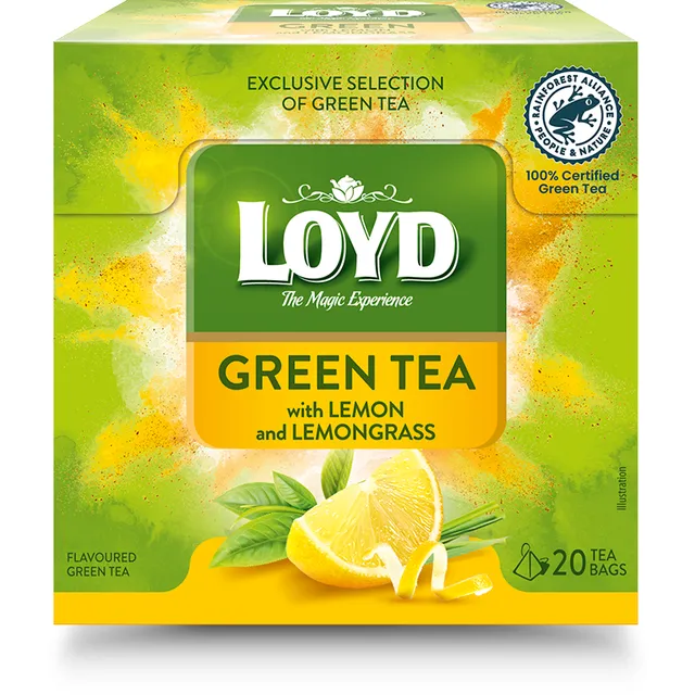 Green tea lemon-citronella flavor tea LOYD, 20 x 1.5 g