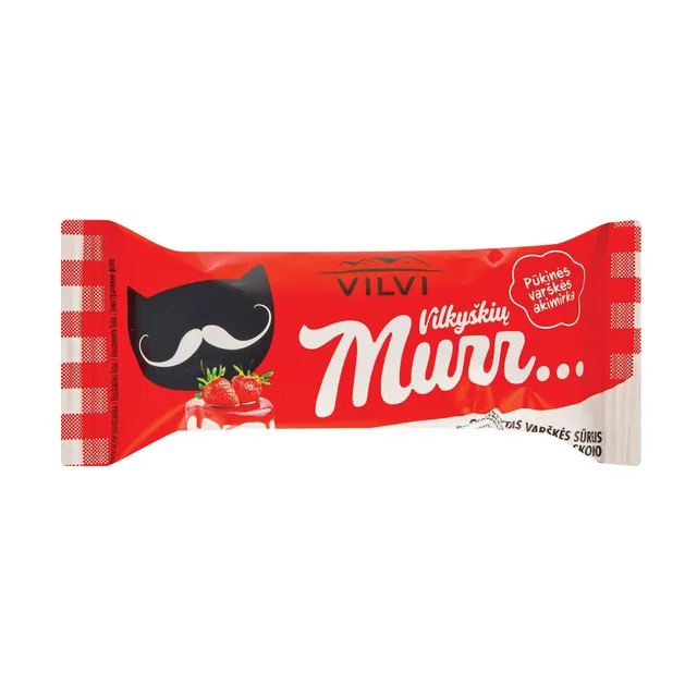 VILVI Vilkyškių Murr glaistytas varškės sūrelis braškinės panakotos skonio, 29 % rieb., 40 g