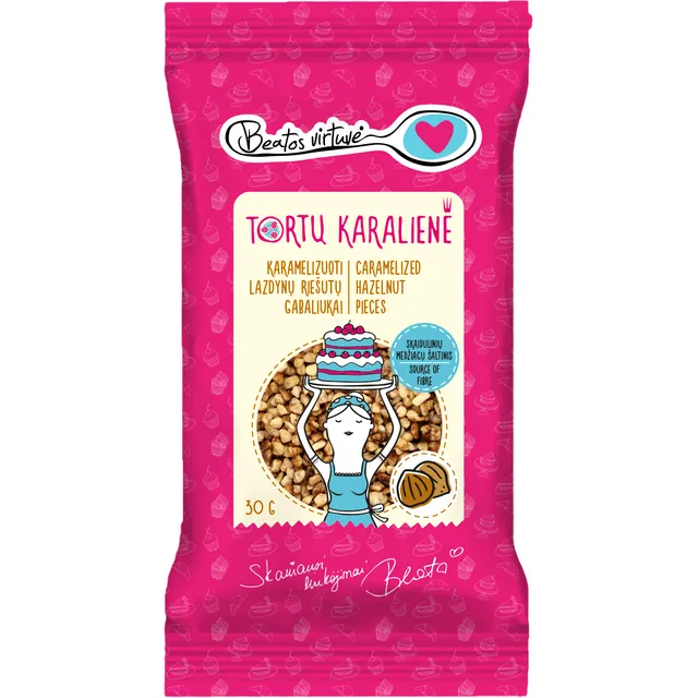 Karamelizuoti lazdynų riešutų gabaliukai BEATOS VIRTUVĖ, 30 g