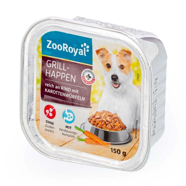Complete adult dog food with beef and carrots ZOOROYAL, 150 g
