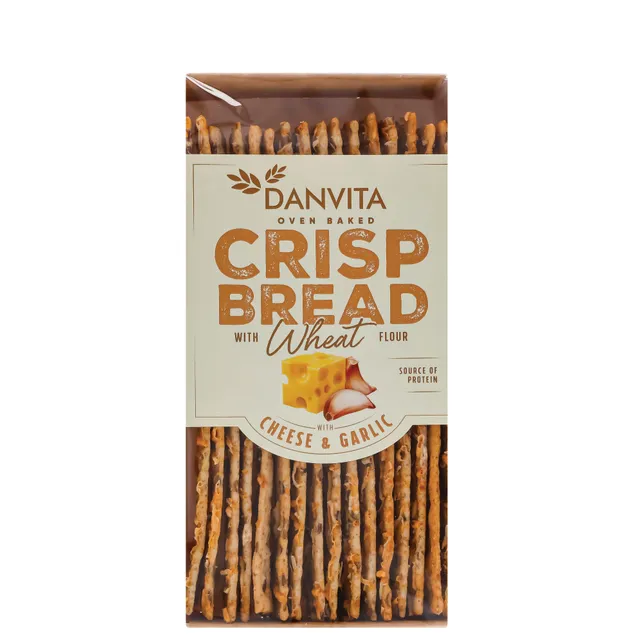 Kvietinės duonelės su sūriu ir česnaku DANVITA, 130 g