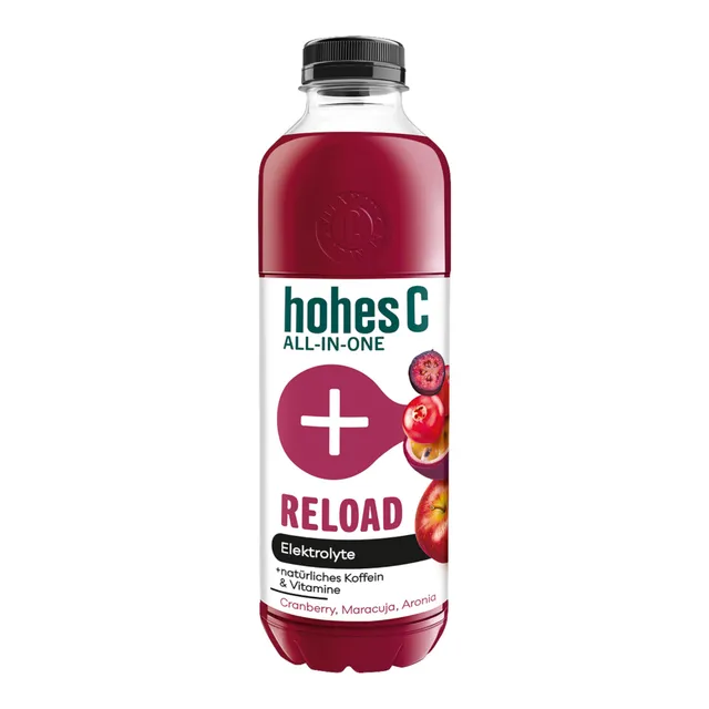Spanguolių, marakajų, aronijų sulčių gėrimas su vitaminais HOHES C ALL-IN-ONE RELOAD, 850 ml