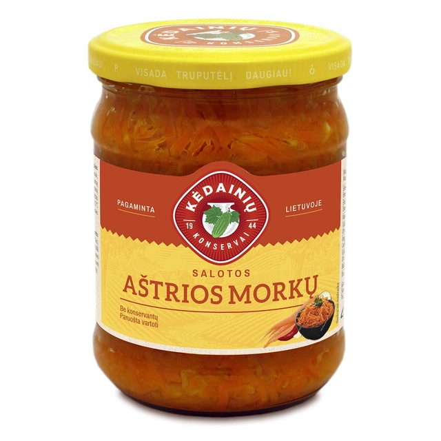 Aštrios morkų salotos KĖDAINIŲ KONSERVAI, 480 g