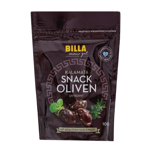 Чёрные оливки без косточек Каламата BILLA, 100 г