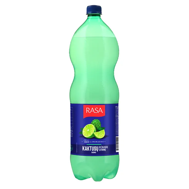 Gazuotas kaktusų ir žaliųjų citrinų skonio gėrimas RASA FRUIT, 2 l