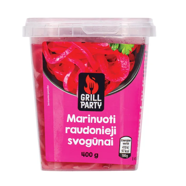 Marinuoti raudonieji svogūnai GRILL PARTY, 400 g