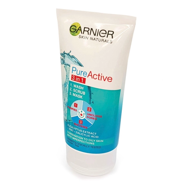 Face cleanser GARNIER PURE 3 IN 1 DEEP CLEANSER, 150 ml