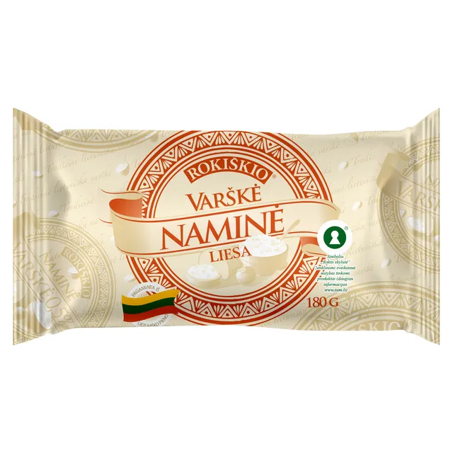Varškė liesa ROKIŠKIO NAMINĖ, 0,5% rieb., 180 g