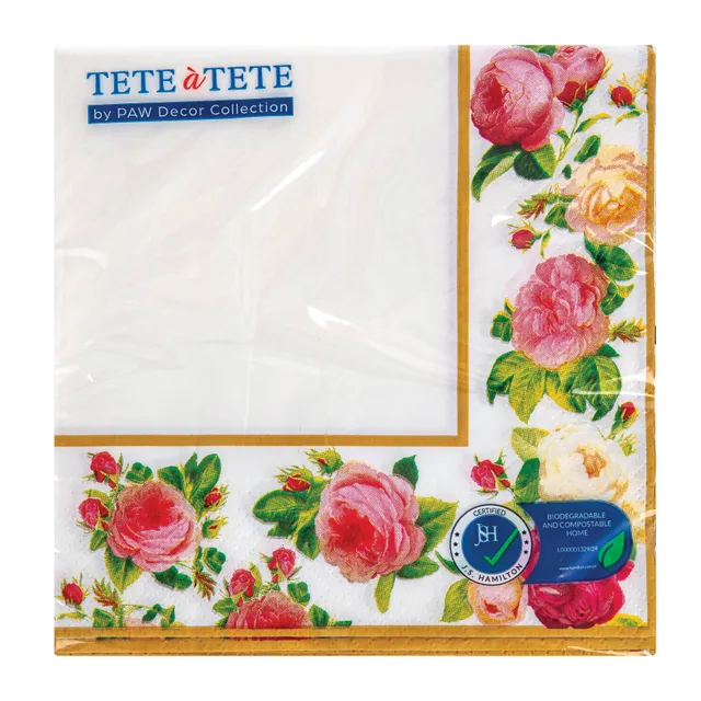 Popierinės servetėlės baltos PAW 33x33, 20 vnt