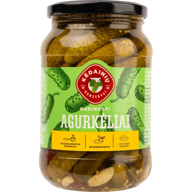 Marinated gherkins KĖDAINIŲ KKF, 295 g