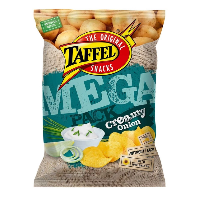 Чипсы TAFFEL СЛИВКОВЫЙ ЛУК МЕГА УПАКОВКА, 250 г