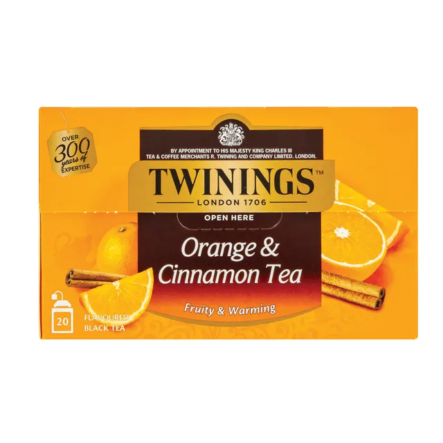 Чёрный чай с корицей и апельсинами TWININGS, 20 x 2 г