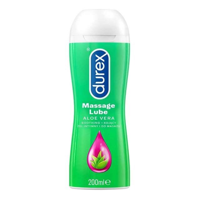 Intymusis ir masažo gelis su alavijais DUREX PLAY MASSAGE 2IN1, 200 ml