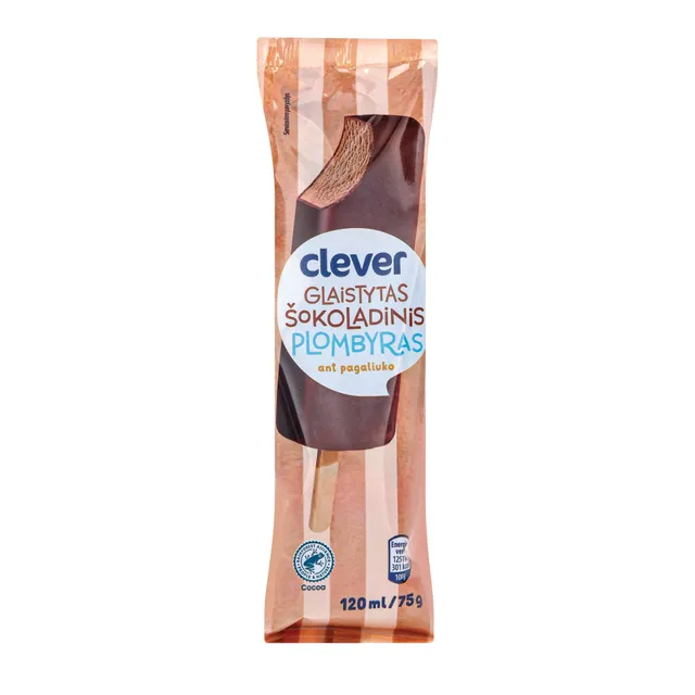 Мороженое со вкусом шоколада на палочке CLEVER, 120 мл