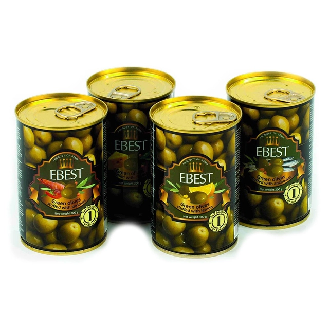 Фаршированные креветками зелёные оливки EBEST, 300 г