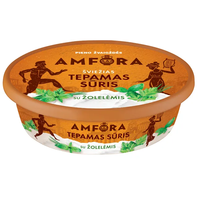 Fresh spreadable cheese with herbs AMFORA, 23% fat, 180 g