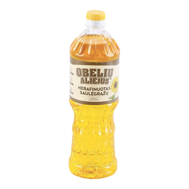 Nerafinuotas saulėgražų aliejus OBELIŲ, 900 ml
