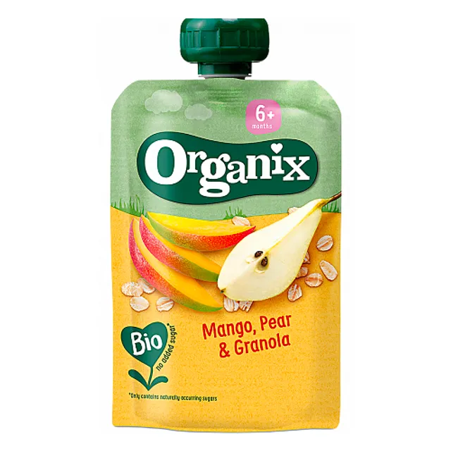 Ekologiška mangų, kriaušių ir granatų skonio tyrė ORGANIX EKO (nuo 6 mėn.), 100 g