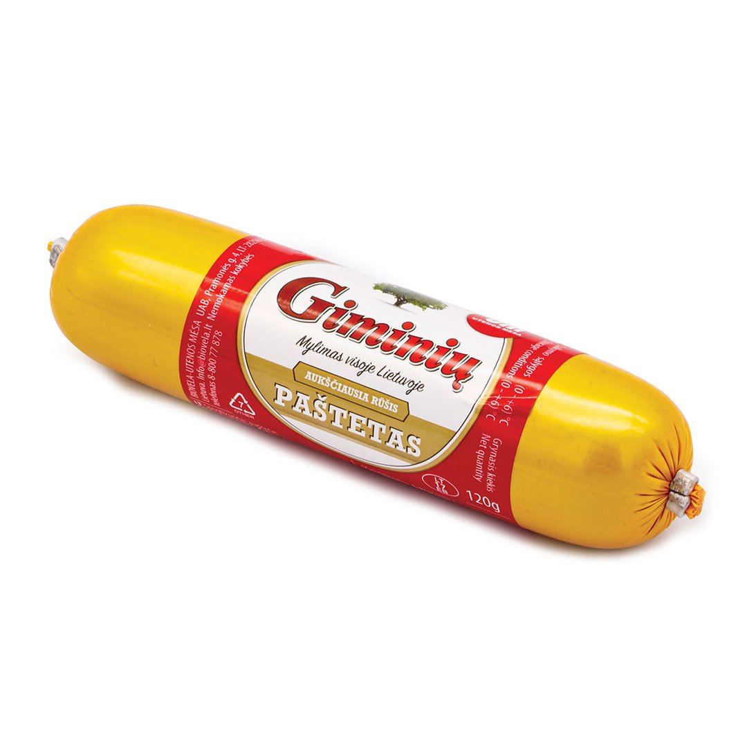 Sterilized GIMINIŲ Pâté, a. r., 120 g