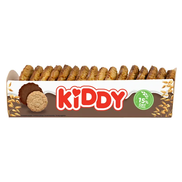 Crispy oatmeal cookies with sesame seeds and milk chocolate KIDDY, 210 g