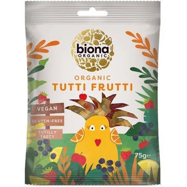 Saldainiai TUTTI-FRUTTI BIONA, 75g
