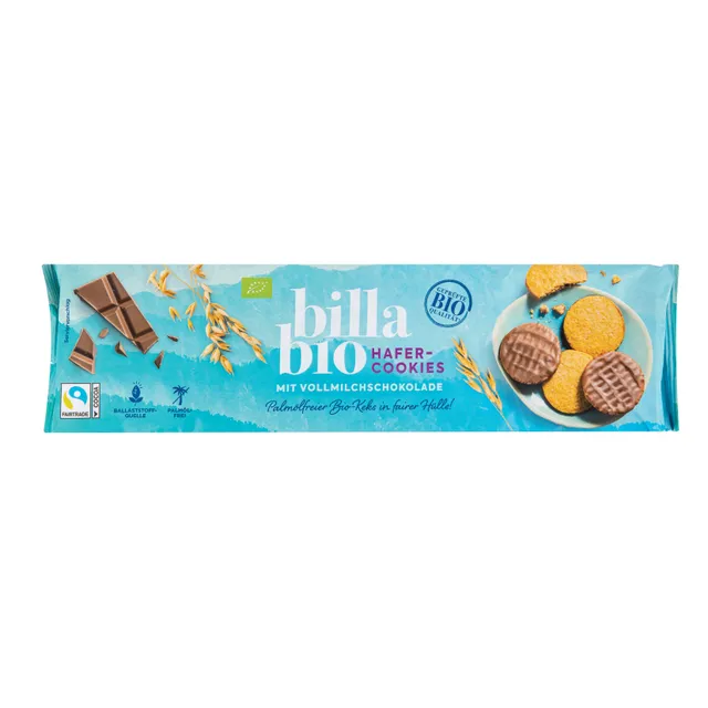 Avižiniai sausainiai su šokoladu BILLA BIO, 200 g