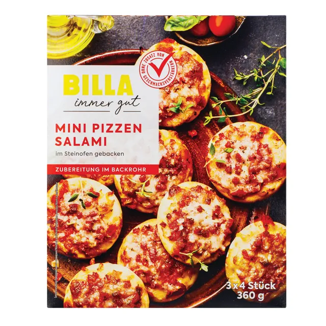 Šaldytos mini picos su saliamiu BILLA IMMER GUT, 360 g