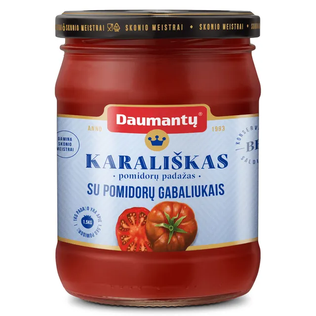 Pomidorų padažas su pomidorų gabaliukais KARALIŠKAS DAUMANTŲ, 500 g