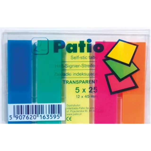 Lipnūs žymekliai PATIO, 5 spalvos, 25 vnt.