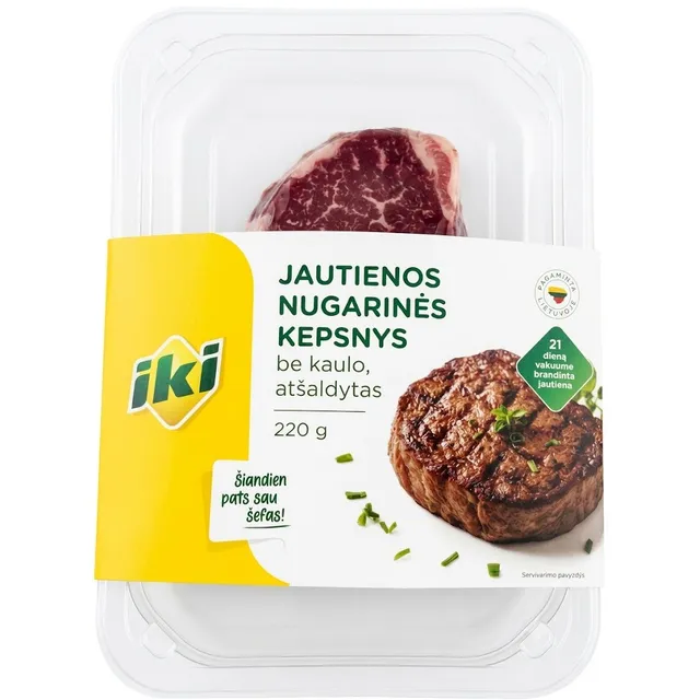 IKI Vakuume brandinta jautienos nugarinė be kaulo 220G                                                                                                  