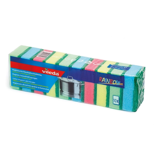 Indų kempinės VILEDA RAINBOW, 10 vnt.