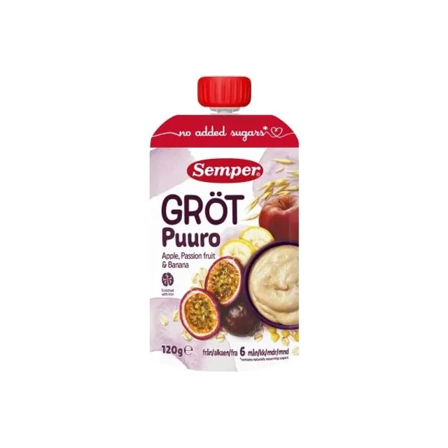 Oat porridge with passion fruit 6 months SEMPER RTE 120 g