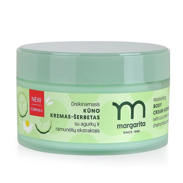 Moisturizing body cream-sorbet with cucumber and chamomile extracts MARGARITA, 250 ml