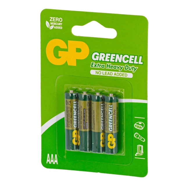 Baterijos GP GREENCELL, R03 AAA, 4 vnt.