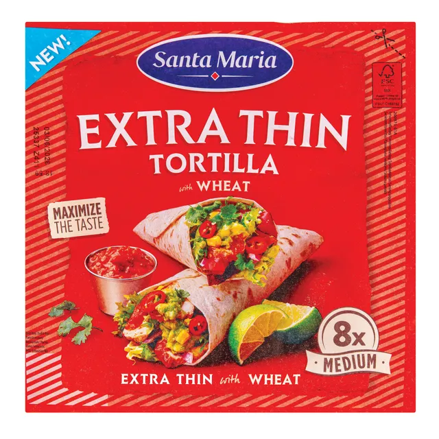 Plonos kvietinės tortilijos SANTA MARIA, 244 g (8 vnt.)