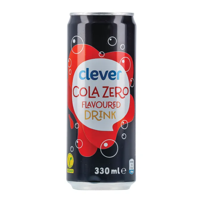 Kolos skonio gazuotas gėrimas CLEVER COLA ZERO, 330 ml