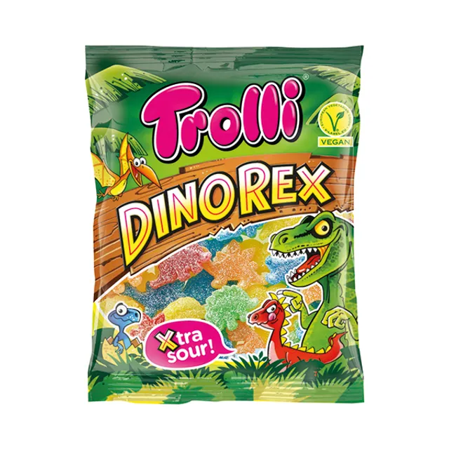 Guminukai rūgštūs dinozaurai TROLLY, 100 g