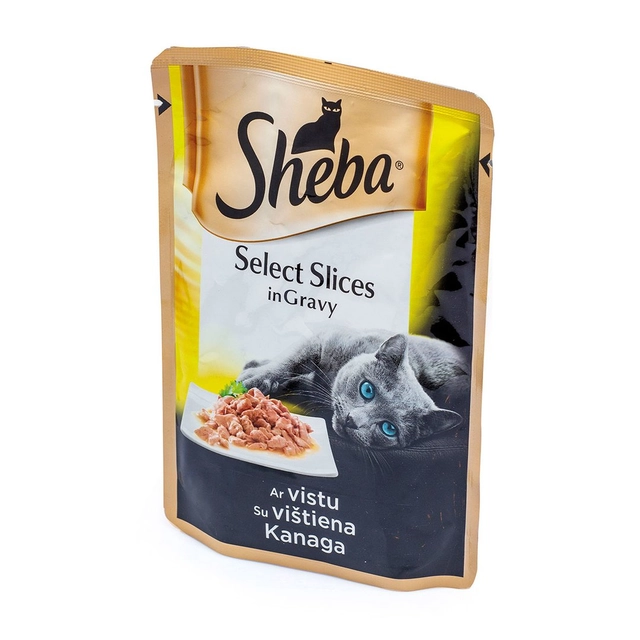 Konservuotas kačių ėdalas su vištiena SHEBA, 85 g