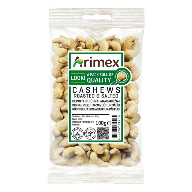 Roasted salted cashews ARIMEX, 100 g