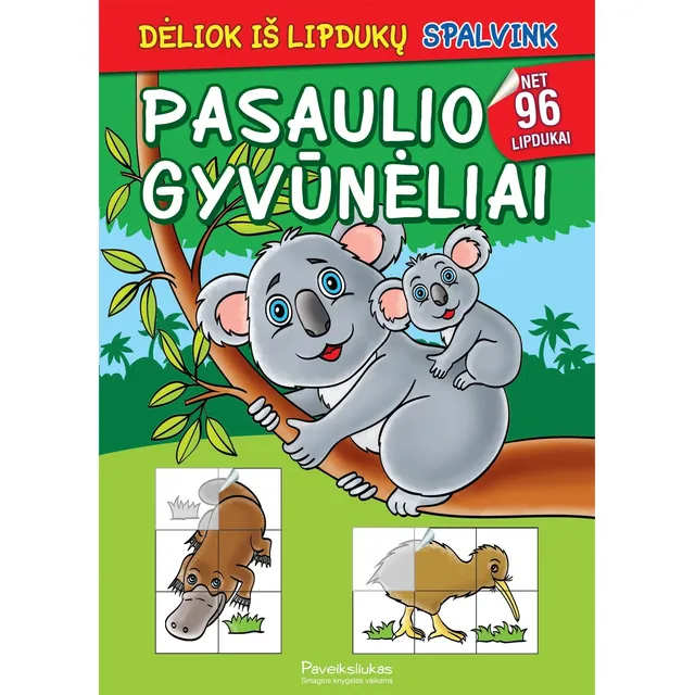 Knyga PASAULIO GYVŪNĖLIAI. DĖLIOK IŠ LIPDUKŲ