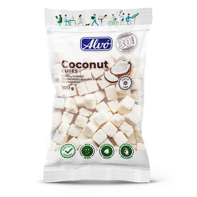 Kokosų kubeliai ALVO, 100 g